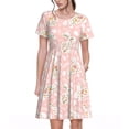 thumbnail image 1 of Easygdp Easter Bunny para Vestido Transpirable de Mujer, Vestido Suelto de Manga Corta con Pliegues y Bolsillos para el Verano, 1 of 5