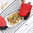 thumbnail image 5 of 1 Pair Short Oven Mitts, Heat Resistant Silicone Kitchen Mini Oven Mitts For 500 Degrees, Non-slip Grip Surfaces, 5 of 5