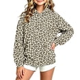 thumbnail image 6 of Falkdiz Hooded Sweatshirts for Girls Leopard Print Cute Pullover Warm Outdoor Gifts Hoilday School Long Sleeve Girls Tops , Dark Gray , Size: 11-12 Years, 6 of 6