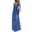 Blue, variant on YABCSAZ Women's Maxi Dress Casual Sleeveless V Neck Sundress Solid Color Loose Fit Flowy Summer Beach Vacation Plus Size Long Dress for Women