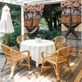 thumbnail image 2 of 1 Panel Outdoor Curtains for Patio Waterproof 54"x84", Texas Star Vintage Weatherproof Privacy Outsides Curtains, Berry Grey Blue Brown Wooden Grommet Thermal Drapes for Cabana Porch Pergola, 2 of 8