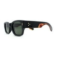 thumbnail image 3 of Classy Gentlemans Narrow Rectangle Thick Plastic Arm Sunglasses Black Tortoise - Green, 3 of 4