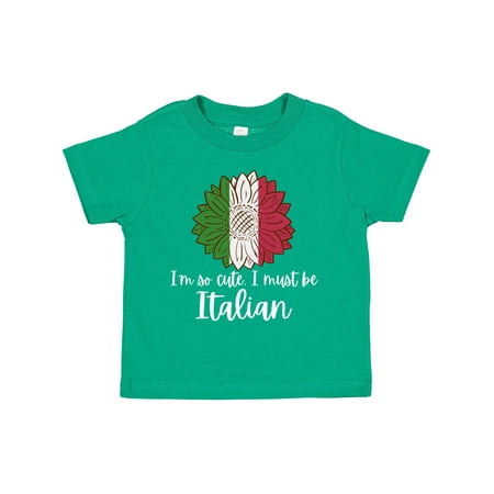 

Inktastic I m So Cute I Must Be Italian Sunflower Italy Flag Gift Toddler Boy or Toddler Girl T-Shirt