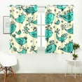 thumbnail image 3 of Mkhert Green Fishes Blackout Window Curtain Kitchen Curtain 26X39 Inch, 2 Panels, 3 of 3