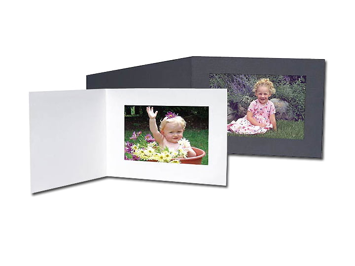 Cardboard Photo Folders 7x5 Black Horizontal (25 Pack)