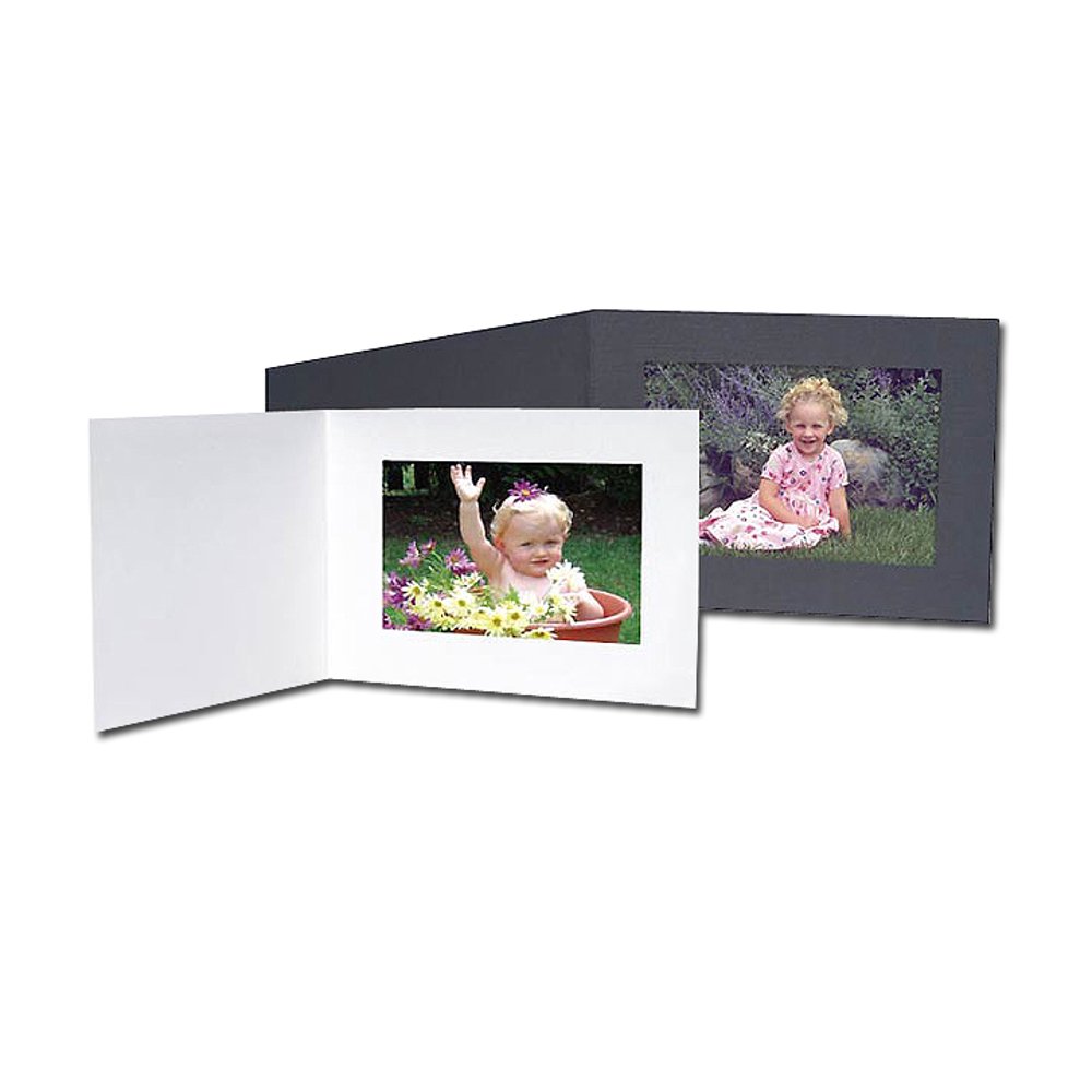 Cardboard Photo Folders 7x5 Black Horizontal (25 Pack)