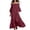Wine, variant on Women's Dress Hot Weather Chic Soft Fabric Bardot Neckline Oversized Fit Maxi Dress Durable Casual Wear Green S