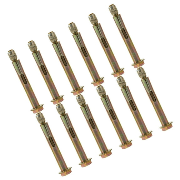 RENACLIPY 12Pcs Golden Expansion Anchors Strong Carbon Steel Heavy Duty Wall Anchors for Furniture and Home Use