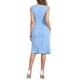thumbnail image 3 of Vestido sin mangas de corte ajustado para mujer, cuello barco, texturizado, casual, oficina, talla XS, azul claro, 3 of 6