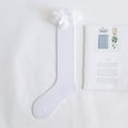 thumbnail image 1 of XmhyTop 3 pares de calcetines casuales de tubo de algodón hasta la rodilla para mujer, calcetines largos hasta la rodilla de punto sólido, regalo para toda la temporada, elásticos, suaves (blancos), 1 of 2
