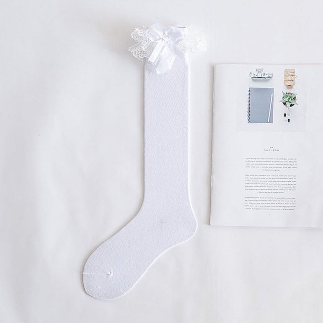 XmhyTop 3 pares de calcetines casuales de tubo de algodón hasta la rodilla para mujer, calcetines largos hasta la rodilla de punto sólido, regalo para toda la temporada, elásticos, suaves (blancos)