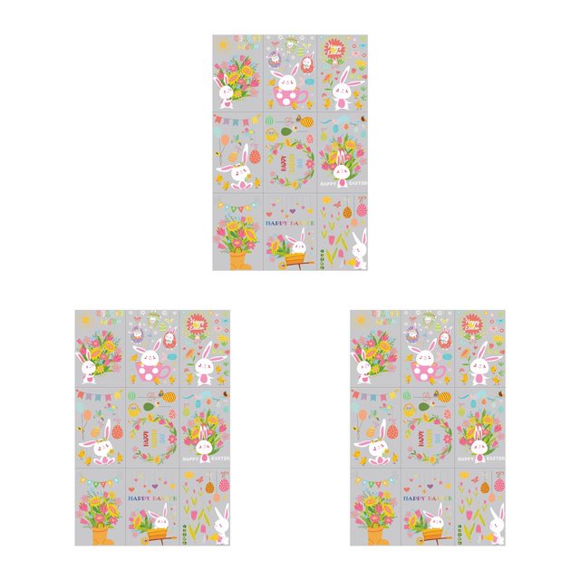 Yuarrent Decoración de fondo para ventana de Festival, suministros para fiestas, decoración de vacaciones, pegatina de vidrio estático, calcomanías de tipo 3 SKJD2303 3piezas Yuarrent CBP272133