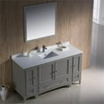 thumbnail image 7 of Fresca Oxford 60" 3-drawer Traditional Wood Bathroom Vanity in Gray, 7 of 7