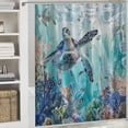 thumbnail image 6 of Orinice  Sea Turtle Shower Curtain Blue Ocean Plant Bathroom Decor  Waterproof Fabric Shower Curtain Set with  69x72, 6 of 7