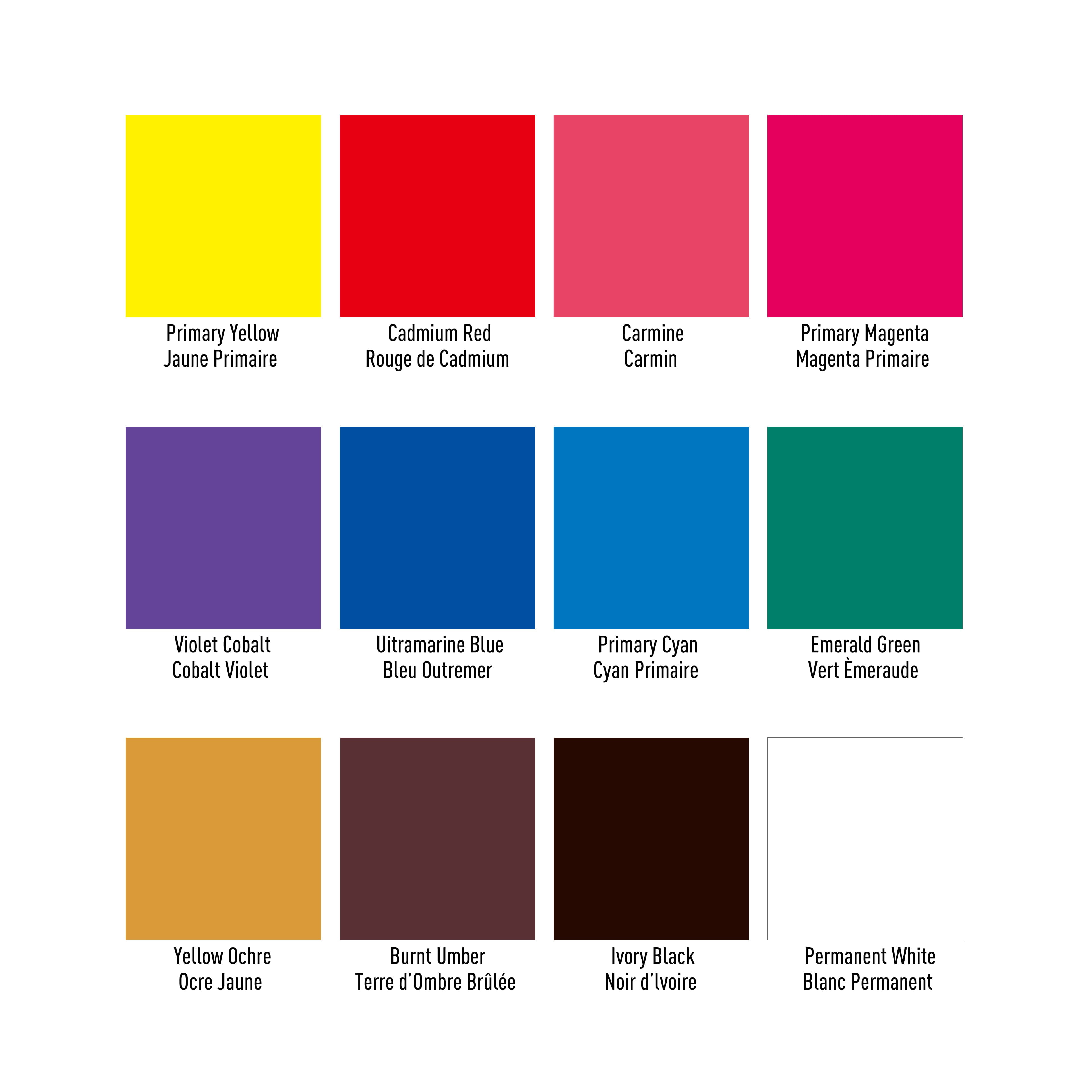 12 Color Gouache Paint Set by Artist's Loft - Water-Based - Fast-Drying - Opaque Paint for Paper - Cardboard & Canvas - 6 Pack