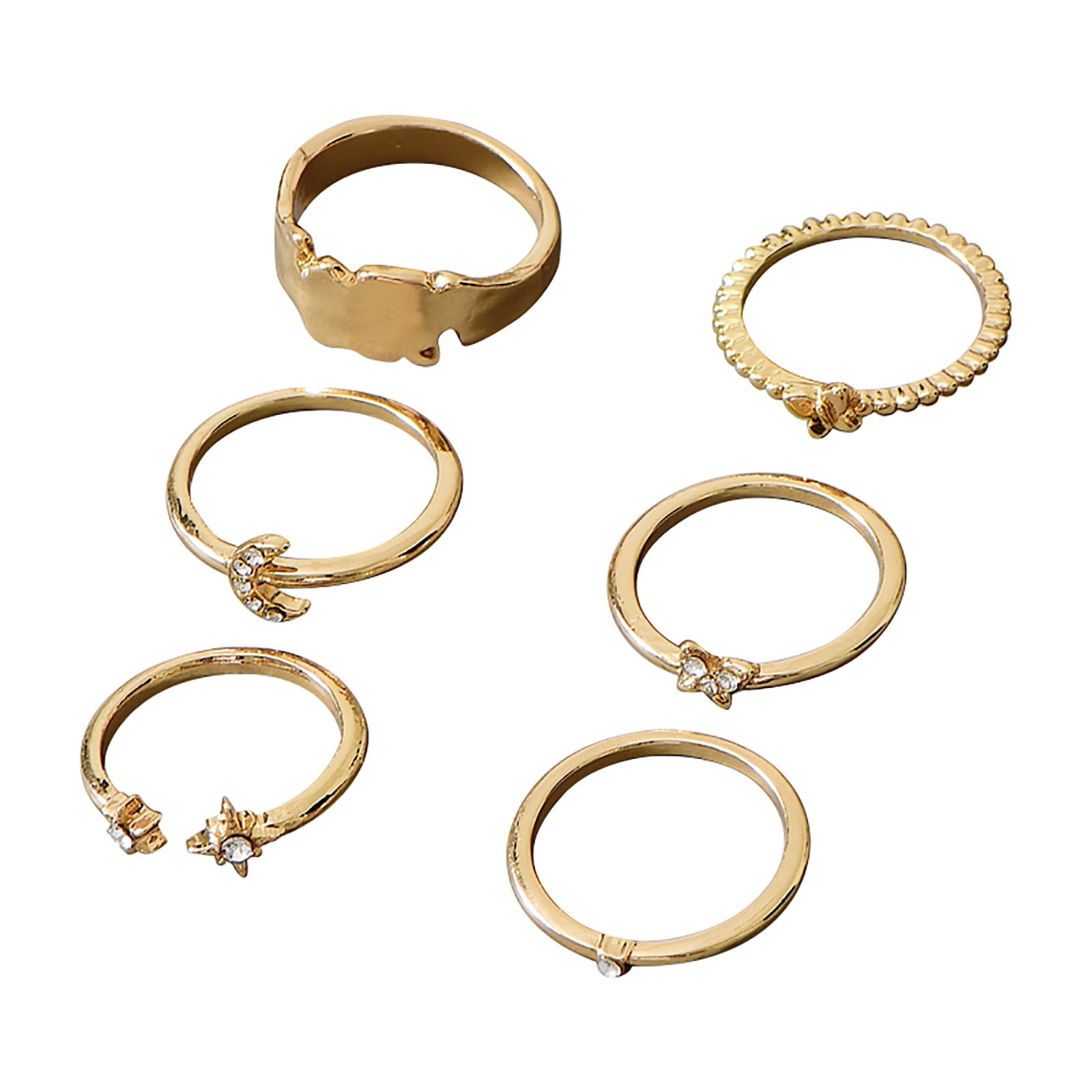 Teen Jewelry Set Cold Wind Geometric Gold-plated European And American Ring  Set Ring 