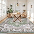 thumbnail image 6 of YOUFORTONG 9 x12 Vintage Washable Area Rug,Large Stain Resistant Carpet with Non Slip Backing for Living Room Bedroom Home Decor,Sage Green, 6 of 8