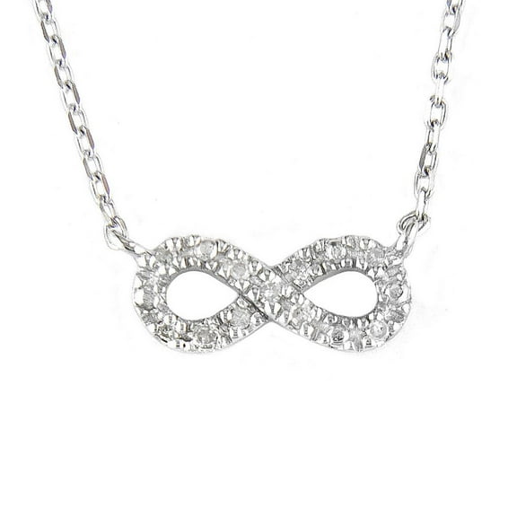 Silver Diamond "infinity" Necklace (16 2")