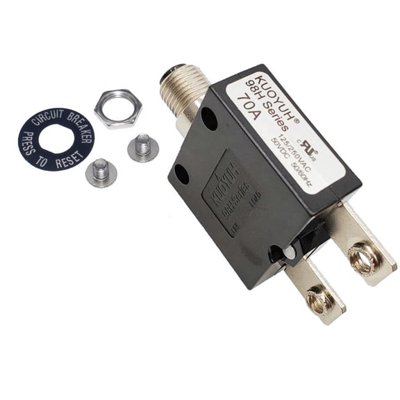 KUOYUH 70 Amp 125/250VAC 32/50VDC 98H Series Push-To-Reset Thermal Overload Protector Circuit Breaker