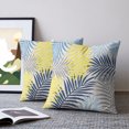 thumbnail image 2 of Pillow Covers 16x16 Set of 2, Blue Yellow Grey Palm Leaves Throw Pillow Covers Decorative Couch Cushion Cover, Summer Botanical Tropical Leaf Microfiber Soft Pillowcases for Bedroom Living Room Sofa, 2 of 9