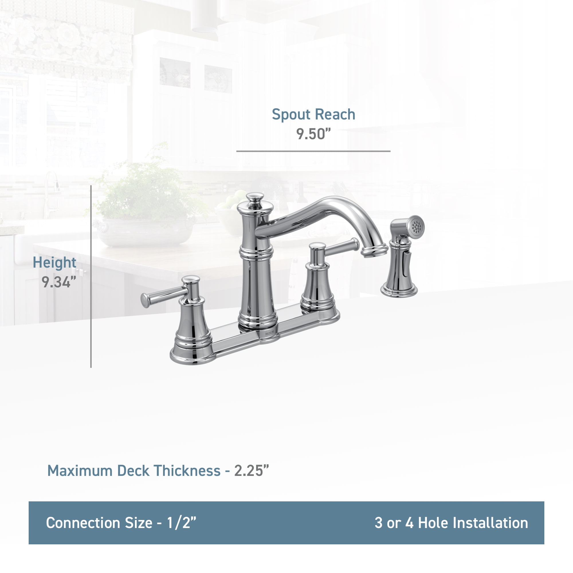 Moen Belfield Spot Resist Stainless Two-Handle Kitchen Faucet