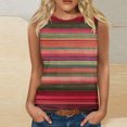 thumbnail image 4 of HOMBOM Womens Tank Top Red Round Neck Comfortable Breathable Striped Sleeveless Tank Top XXXXL, 4 of 4