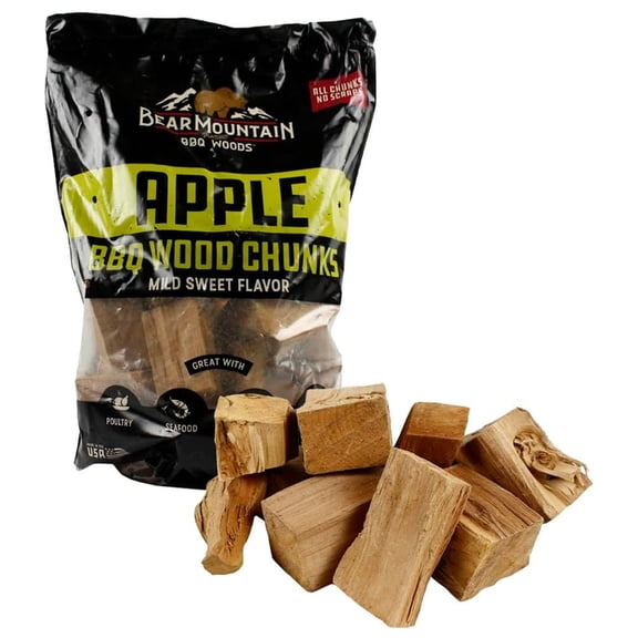 Bear Mountain BBQ All-Natural Apple BBQ Wood Chunks for Outdoor Grilling, 4 lb Bag
