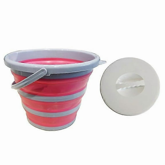 10 Liter Collapsible Bucket With Lid 10L Silicone And Plastic Retractable Bucket For Camping, Fishing, Household Etcwith lid10L ash powder