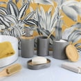 thumbnail image 5 of Modern Matte Gray Soap Dispenser with Natural Bamboo Accent - Polyresin Hand Lotion Pump, Contemporary Bathroom Accessory, 5 of 7