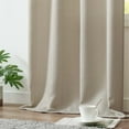 thumbnail image 6 of Curtainking Blackout Curtains 38 x 84 Inches Beige Linen Textured Drapes for Bedroom Grommet 2 Panels, 6 of 8