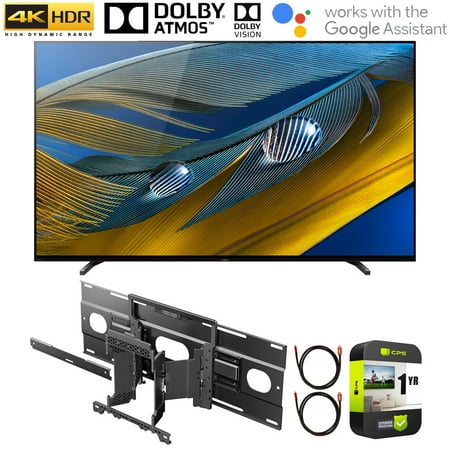 Sony XR77A80J 77 Inch A80J 4K OLED Smart TV (2021 Model) Bundle with Sony SU-WL855 Ultra Slim Wall-Mount Bracket and 1 Year Extended Protection Plan