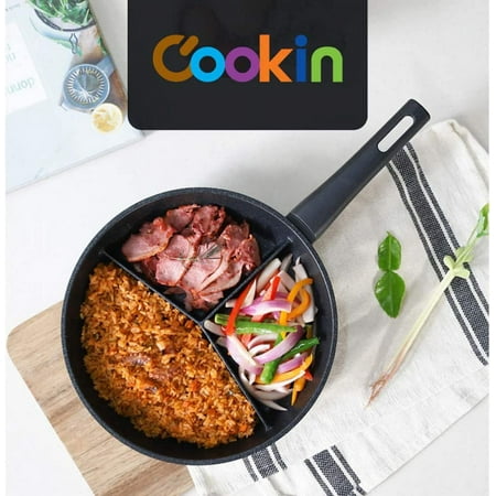 Kitchen Flower Multi 3 Divider Non Stick Frying Pan 28cm