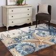 thumbnail image 3 of Blue Starfish Coastal Area Rugs 4'x6', Washable Small Throw Rugs for Office Bathroom, Eucalyptus Summer Nautical Shell Rustic Indoor Outdoor Rug Non-Slip Low Pile Carpet Runner Reversible Floor Mats, 3 of 8