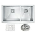 thumbnail image 2 of Spa World Anzzi K-AZ3320-4AS 33 in. Elysian Series Farm House Dual Basin Handmade Kitchen Sink, 2 of 5