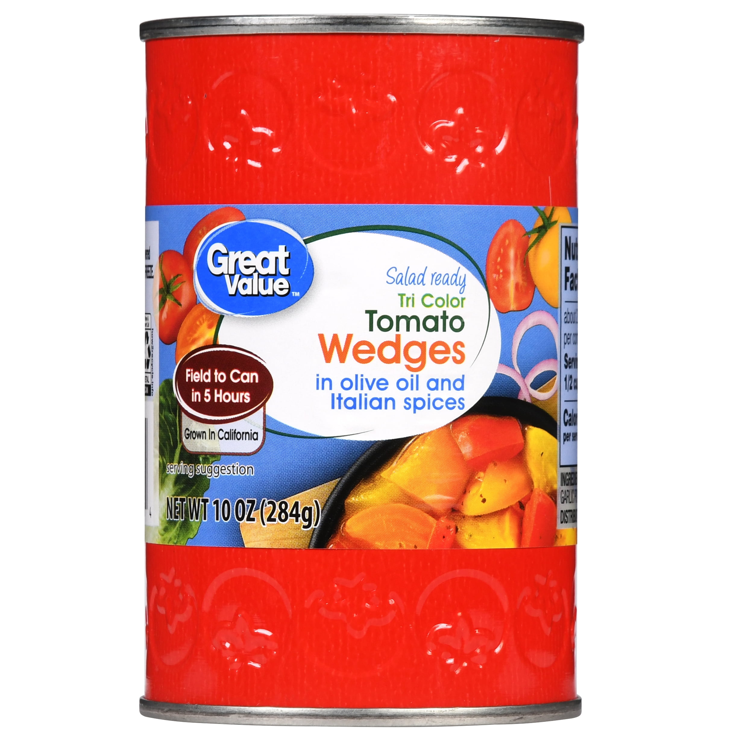 Great Value TriColor Tomato Wedges in Olive Oil and Italian Spices, 10