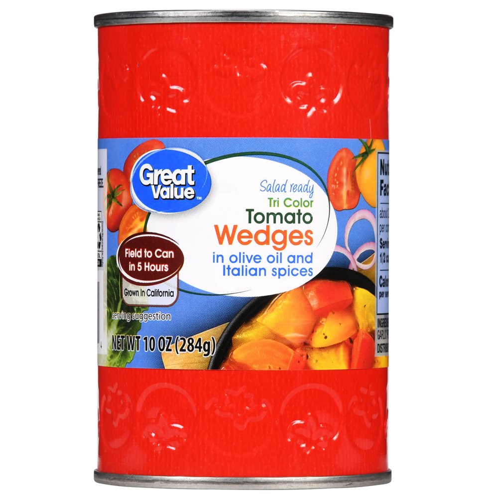 Great Value TriColor Tomato Wedges in Olive Oil and Italian Spices, 10