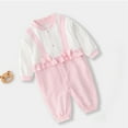 thumbnail image 4 of ShomPort Newborn Girls Cotton Jumpsuit Cute Long Sleeve Romper Fall Winter Thicken Toddler Pajama Sets, 4 of 7