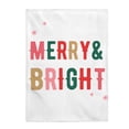 thumbnail image 3 of Christmas Holiday Merry and Bright Plush Blanket Throw, 3 of 4