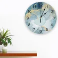 thumbnail image 2 of Marble Abstract Blue Design Wall Clocks Silent Home Cafe Office Wall Decor Clocks for Kitchen Wall Art Large Wall Clocks 25cm（14 Inch）, 2 of 6