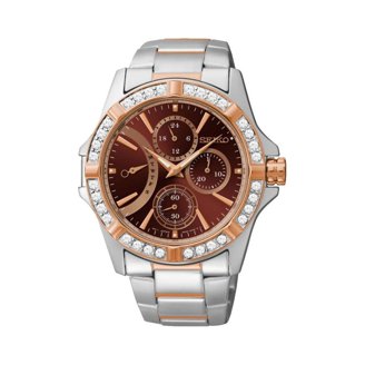 Seiko Tressia Brown/Gold Toned Stainless Steel 18 mm Women\'s Watch Seiko Women main image 4