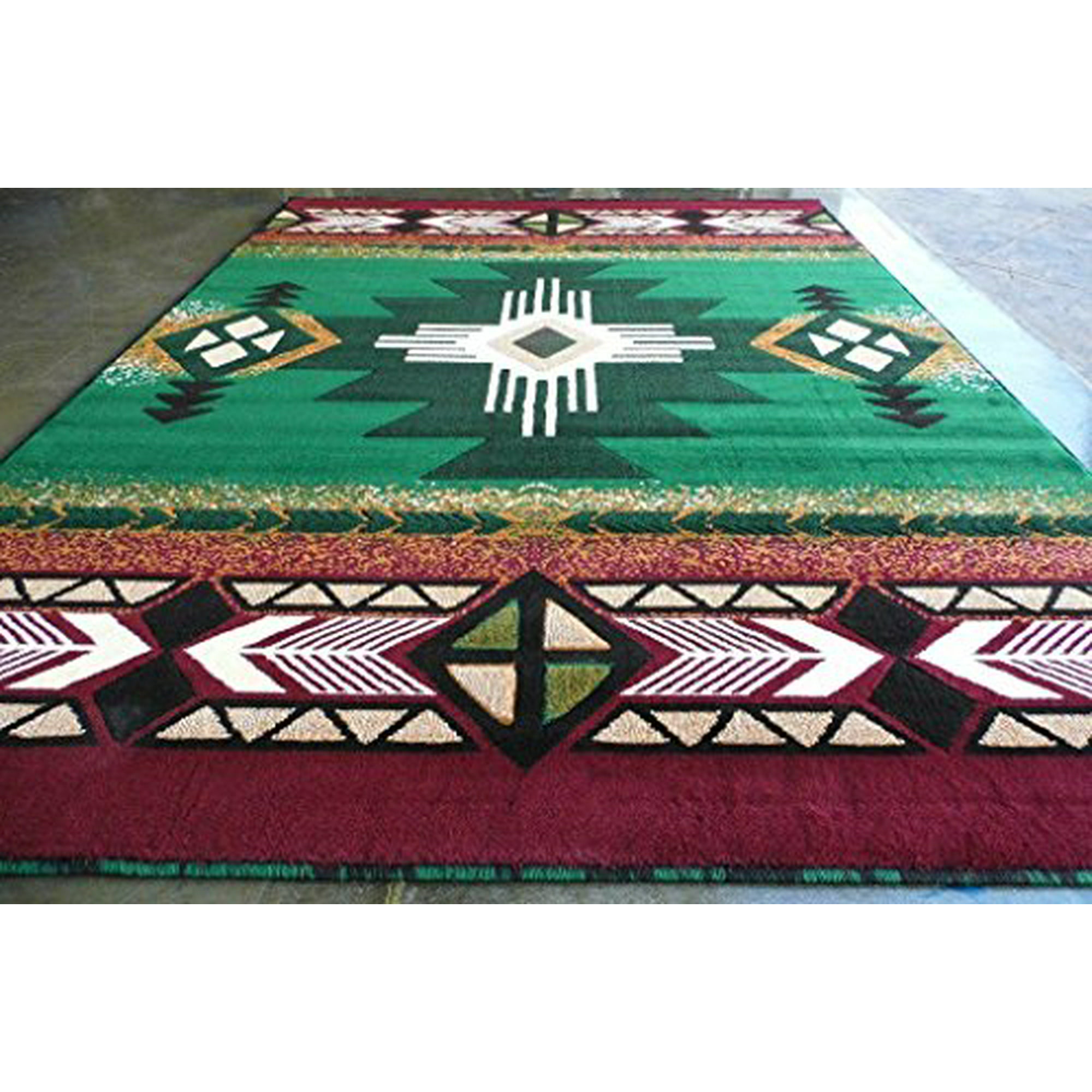 Champion Rugs Southwest Native American, Hunter Green Area Rugs