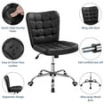 thumbnail image 3 of Yaheetech Modern Faux leather Tufted Armless Office Chair,Black, 3 of 10