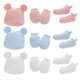 thumbnail image 5 of juego de guantes antiarañazos para bebé, gorro con nudo en la cola, funda para los pies, guantes de algodón suave para recién nacidos, calcetines, gorros y gorras, color blanco, 5 of 5