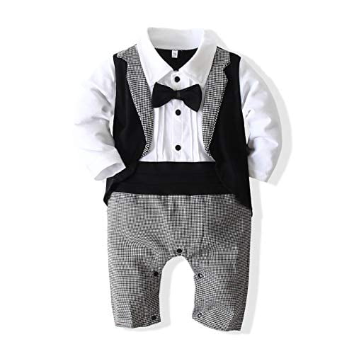 Kids Baby Boys Toddler Gentleman Suit Romper Jumpsuit Bodysuit Costume Outfit 