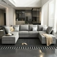 thumbnail image 2 of HONBAY Ensembles de Canapé Sectionnel-Lit Modernes en Polyester avec Rangement pour Chambre et Salon, Gris, 2 of 7