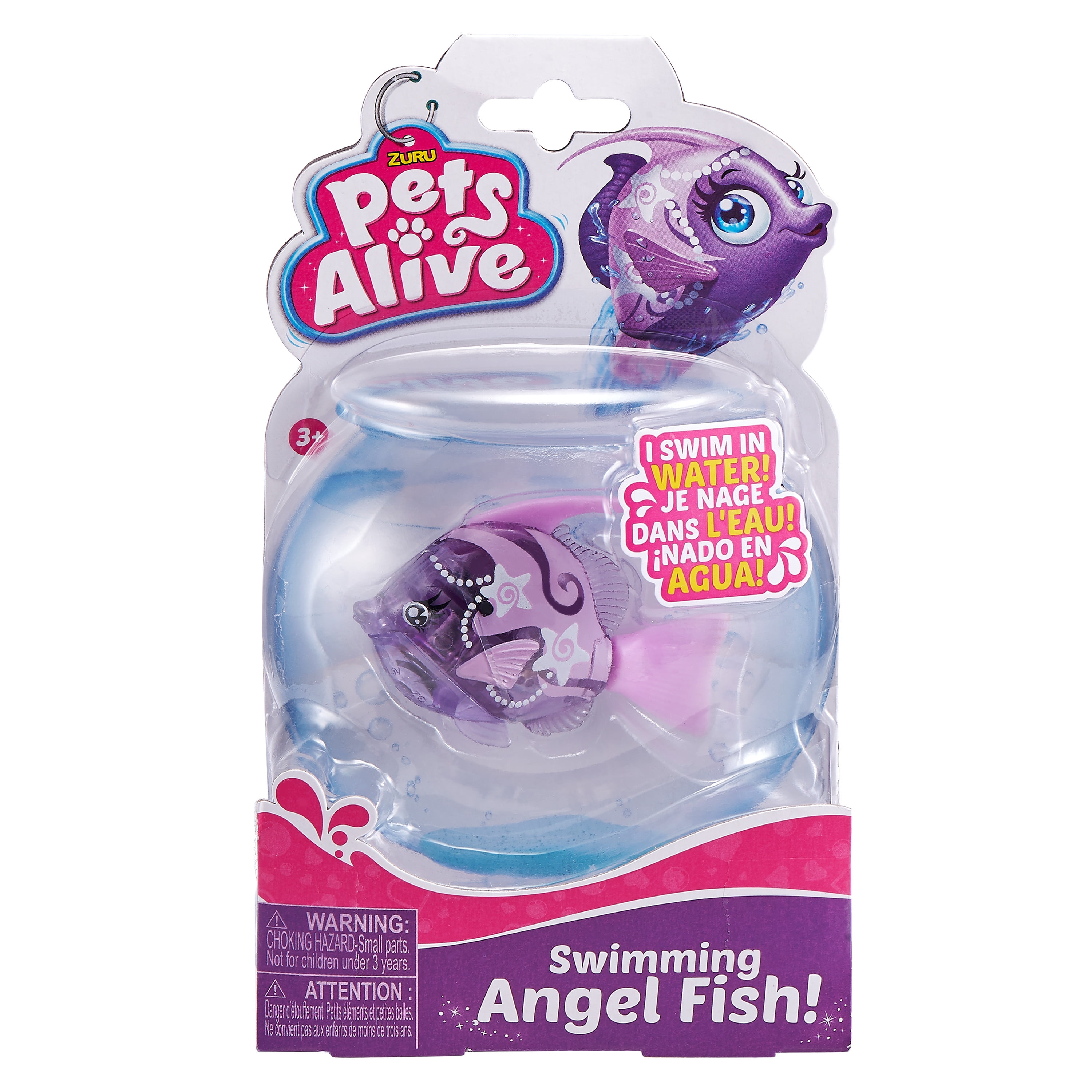 Starbright Robotic Details about   ZURU Pets Alive Swimming Purple Angel Fish 