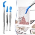 thumbnail image 2 of Long Precision Tweezer Set Industrial Laboratory Hand Tools 3 Pieces-Blue, 2 of 6