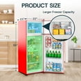 thumbnail image 5 of Upstreman 7.7 Cu.ft Top Freezer Refrigerator, 2 Door Top Mount Fridge Large Apartment Refrigerator with Freezer, BD75 Red, 5 of 10