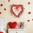 thumbnail image 4 of Valentines Day Wreath, 13 Inch Heart Shaped Wreath for Front Door, Galentines Decorations Home, Heart Shaped Wreath with Berries and Small Hearts for Valentine's Day Wedding Festival Decor, 4 of 5
