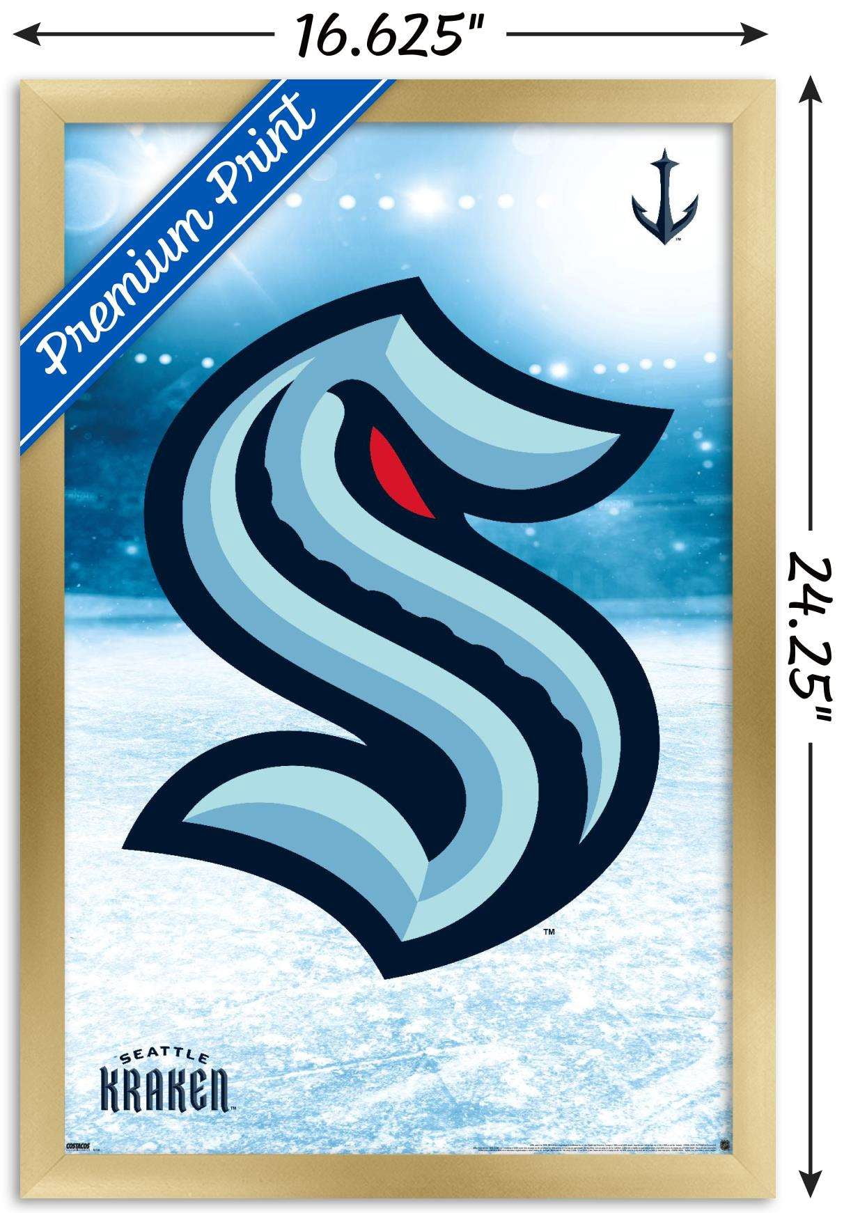 NHL Seattle Kraken - Logo 20 Wall Poster, 14.725" x 22.375", Framed